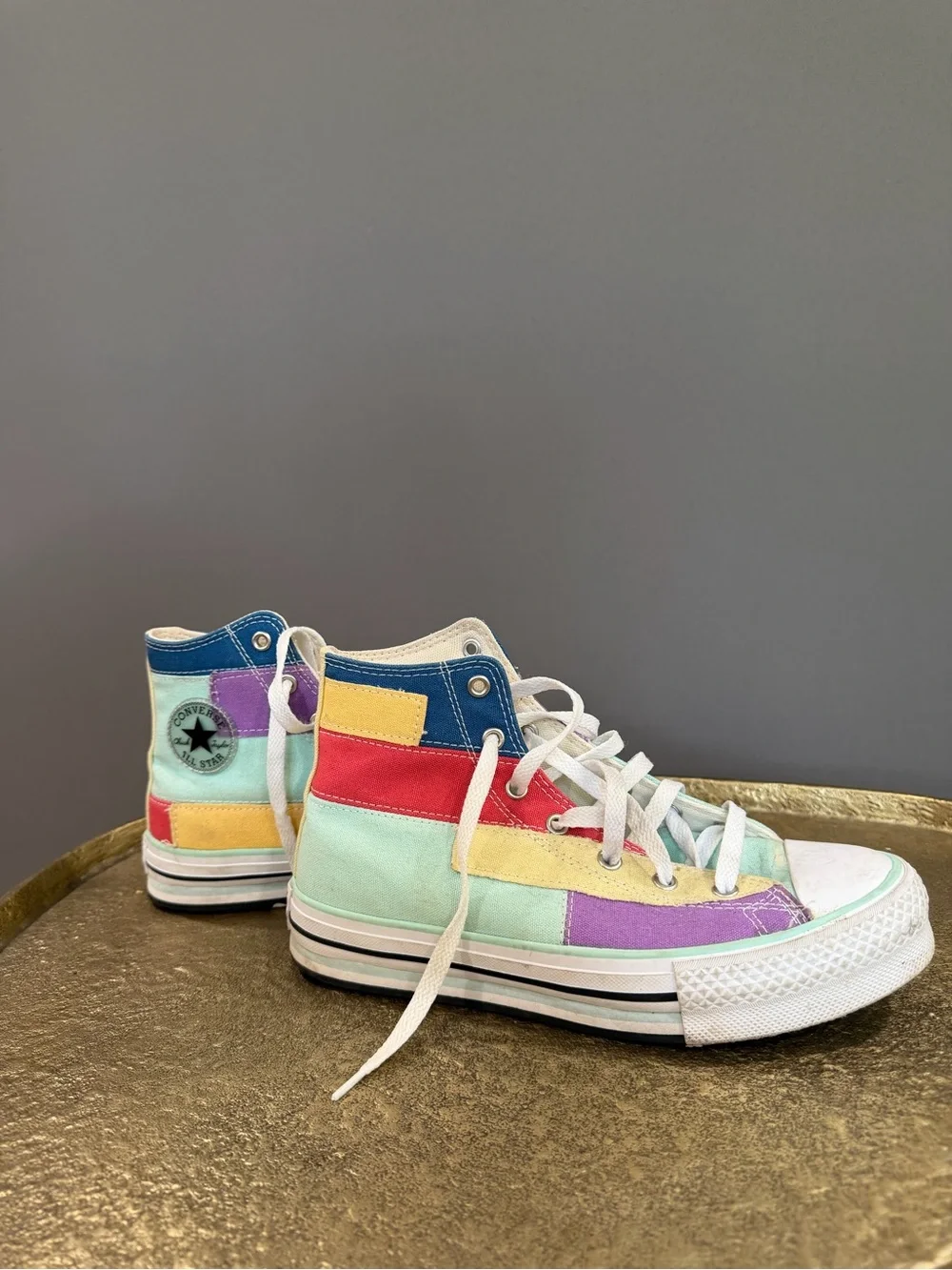 Converse Kids Chuck Taylor Hi Top Multicolor Color Block Sneakers A02026C
